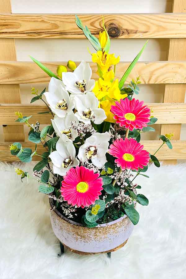 Blooming Faux Mix Flowers Arrangement