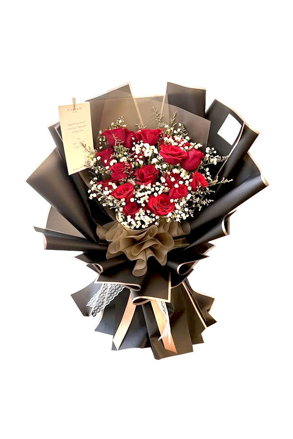 Simply Red Roses Bouquet - 20 Roses | Fresh Red Roses for Love and Special Occasions | Gift in Dubai