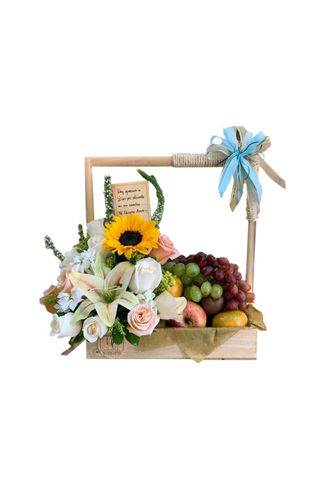 Blooming Marvellous Basket – Fresh Flower Gift Basket with Elegant Blooms from Plantsworld.ae