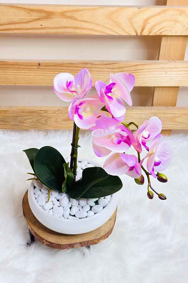 Everlasting Faux Pink Orchid Arrangement