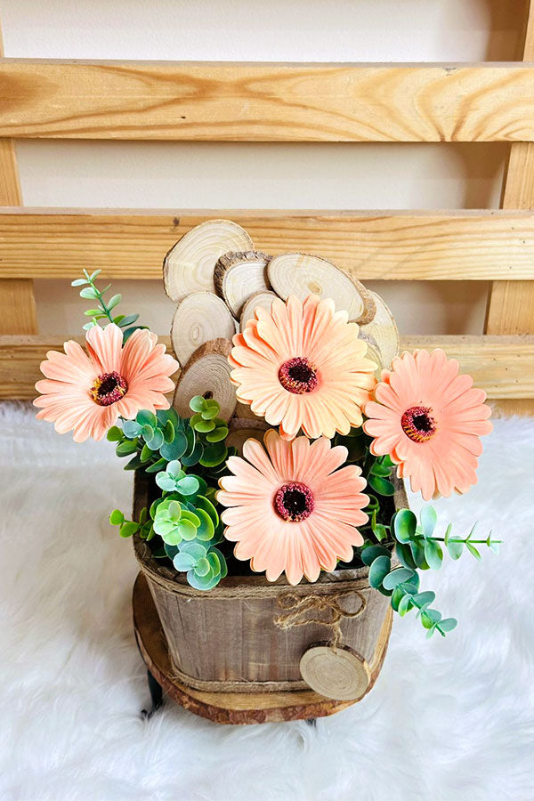 Faux Garbera With Wooden Box