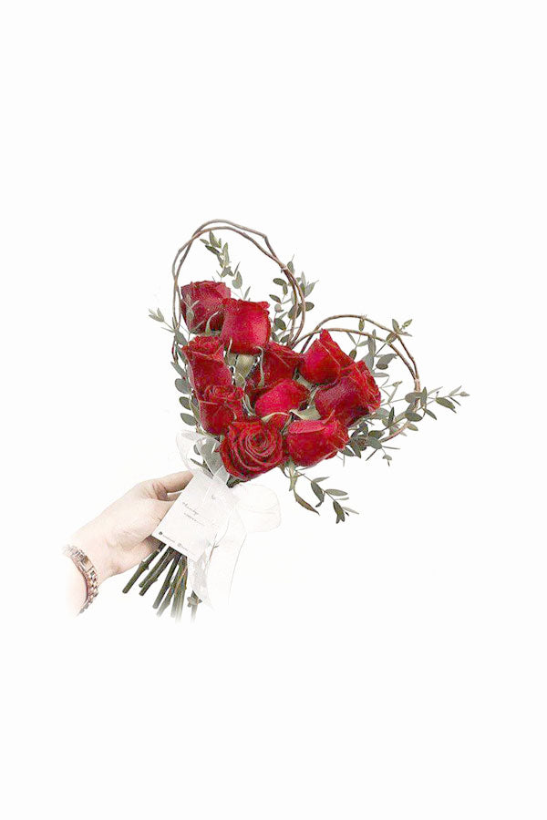 The Royal Wish - Heart Shaped Bouquet | Luxurious Red Rose Heart Arrangement | Romantic Gift Dubai