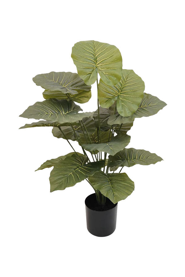 Artificial Alocasia Plant – Lifelike Faux Tropical Plant with Bold Arrow-Shaped Green Leaves