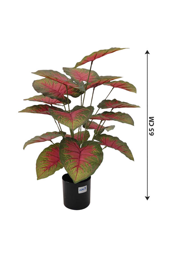 Artificial Caladium Plant with Colorful Heart-Shaped Leaves