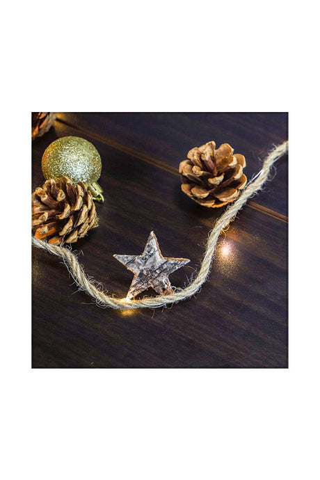 Christmas LED Lights String With Pinecones and Stars