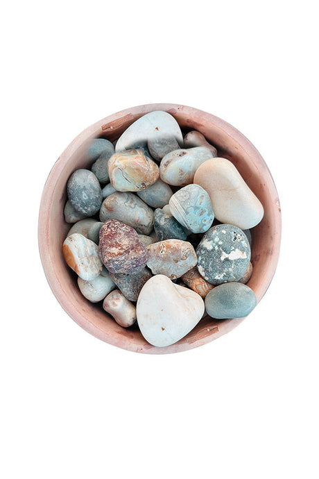 River Stones Polished for Garden and Decorative Use – Smooth Glossy Stones for Plant Pots and Landscaping