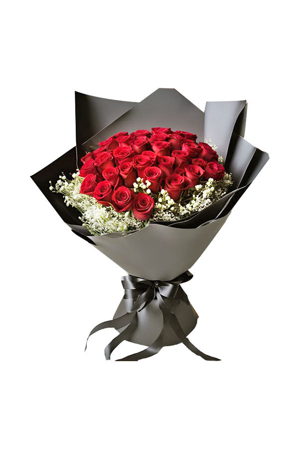 Red rose bouquet with 50 fresh roses – romantic floral gift in UAE