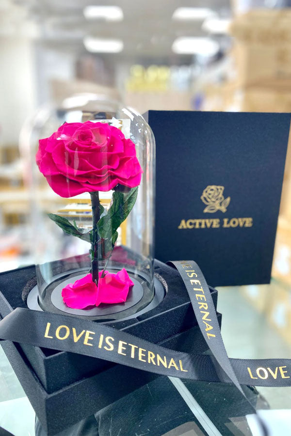 Elegant Forever Dark Pink Single Preserved Rose Gift in Dubai UAE
