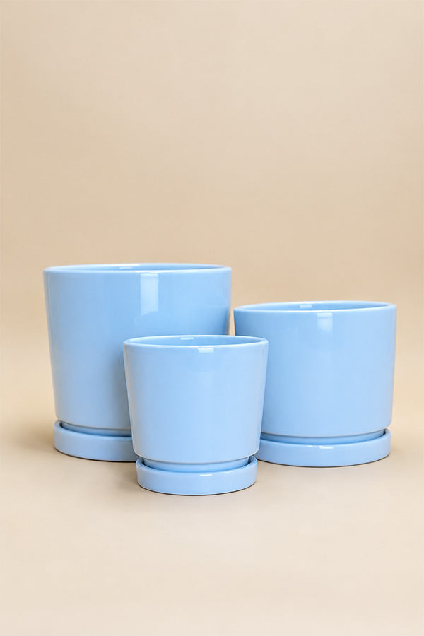 White Ceramic Pot With Attached Tray