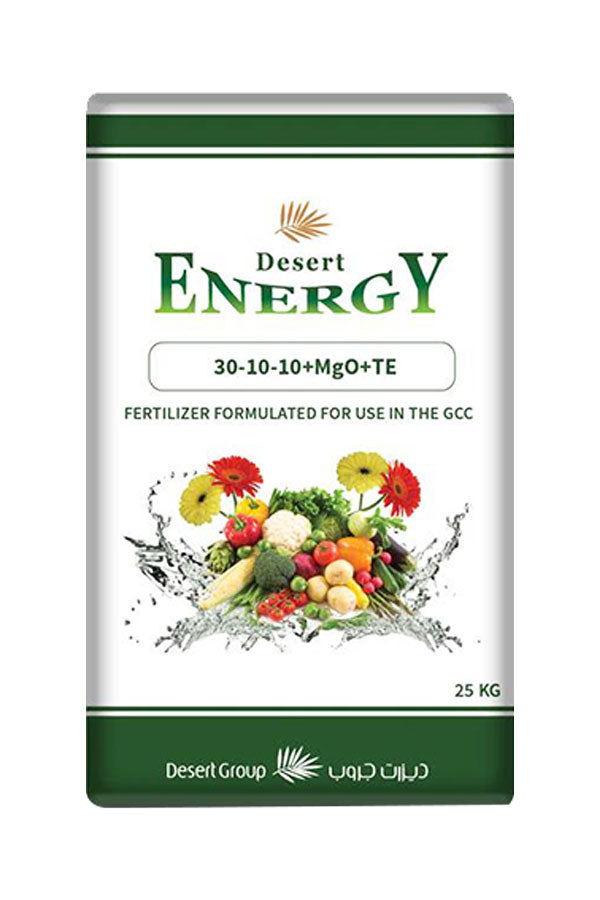 Desert Energy NPK Fertilizer 30-30-10 + Mgo + Te 25 kg for Enhanced Plant Care at Plantsworld.ae