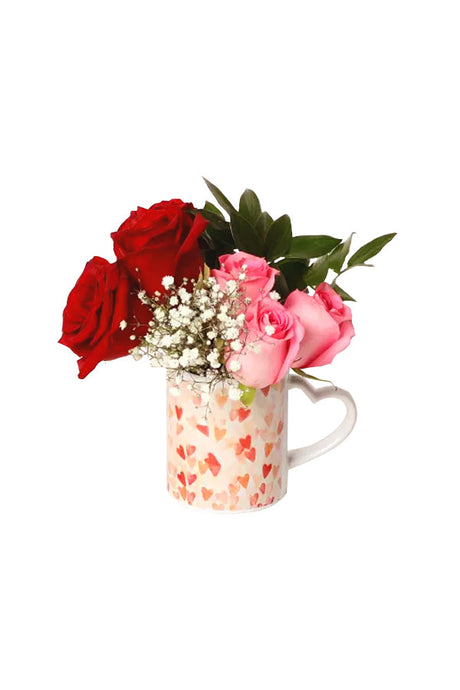 Forever Mug - Flower gift with beautiful flowers and elegant Forever mug from Plantsworld.ae