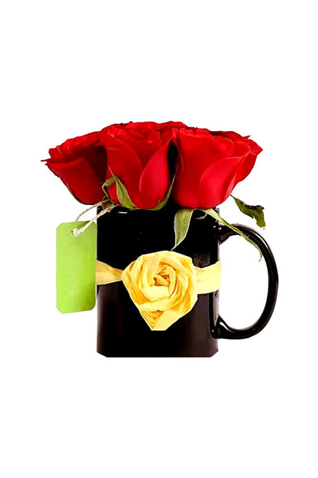Happiness Anywhere - Flower gift with vibrant flowers and cheerful mug from Plantsworld.ae