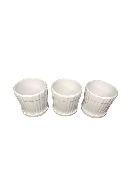 White Ceramic Pot Design 3 ( One Piece)
