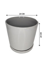 White Ceramic Pot In Cone Shape