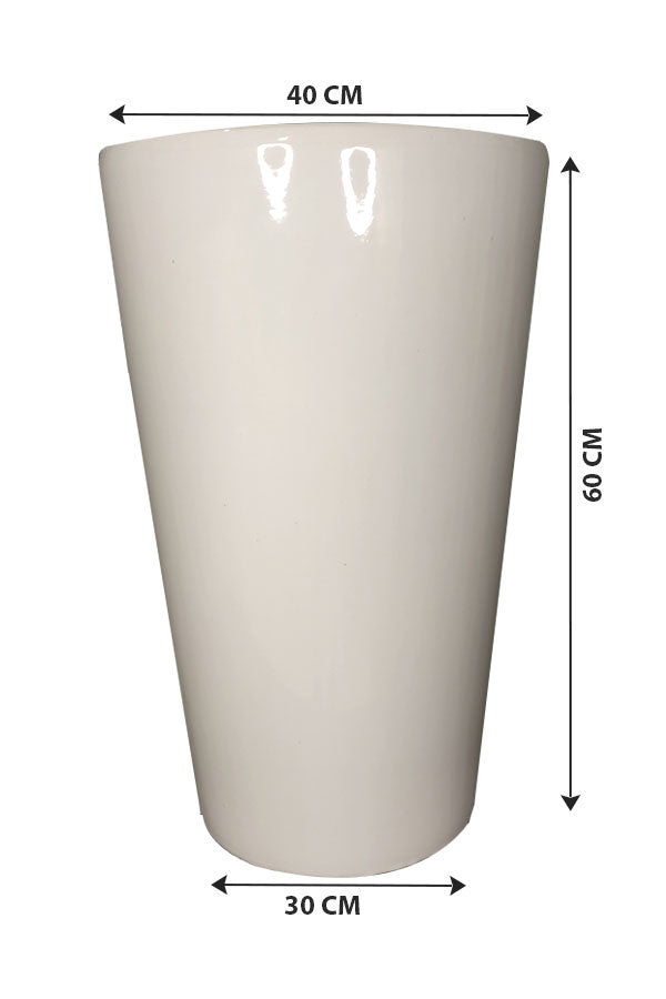 Tall White Ceramic Pot