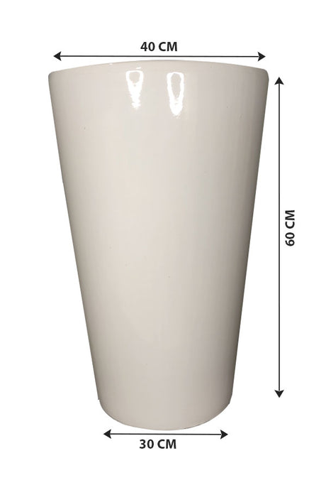 Tall White Ceramic Pot