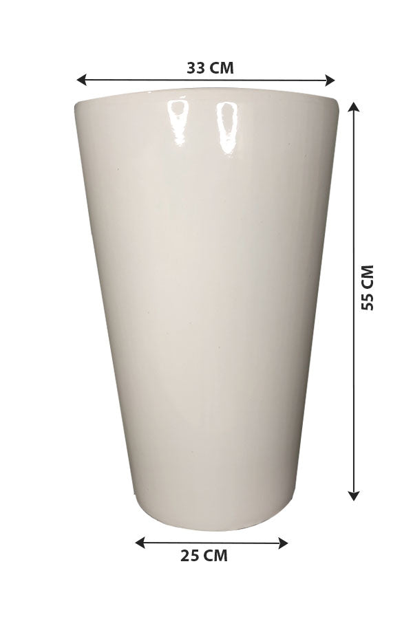 Tall White Ceramic Pot