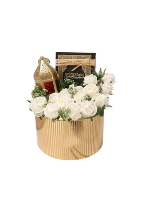 Peaceful Ramadan Wishes Basket – Elegant Gift with Dates, Decor & Candle | Plantsworld.ae