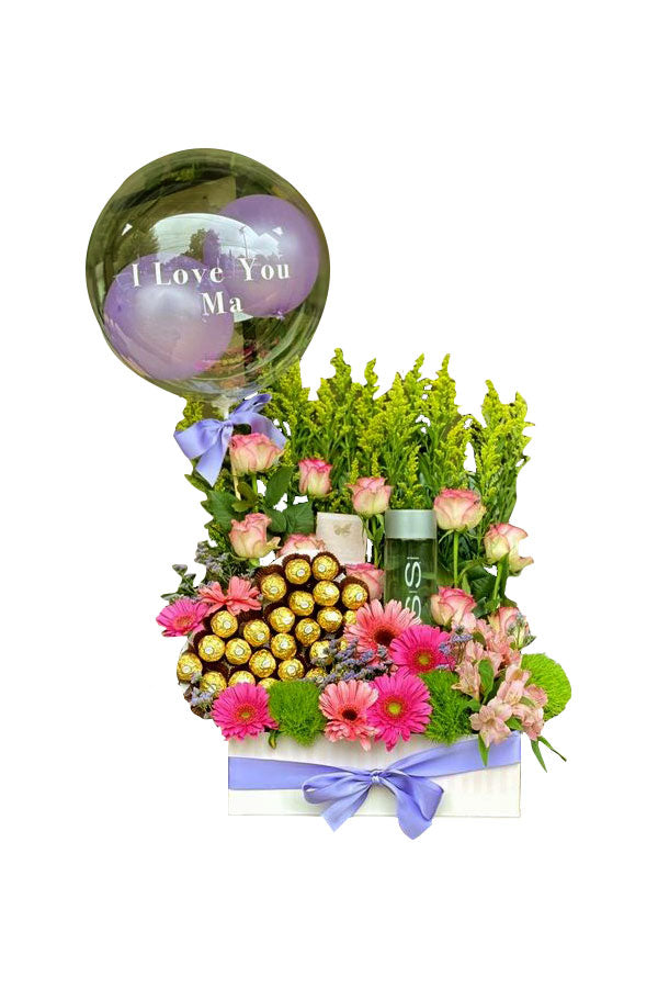 Floral Fancy Flower Basket for Mother’s Day & Woman’s Day – Beautiful Gift for Loved Ones