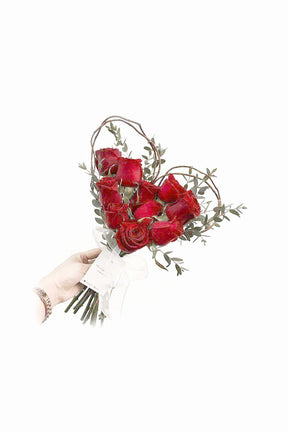The Royal Wish - Heart Shaped Bouquet | Luxurious Red Rose Heart Arrangement | Romantic Gift Dubai