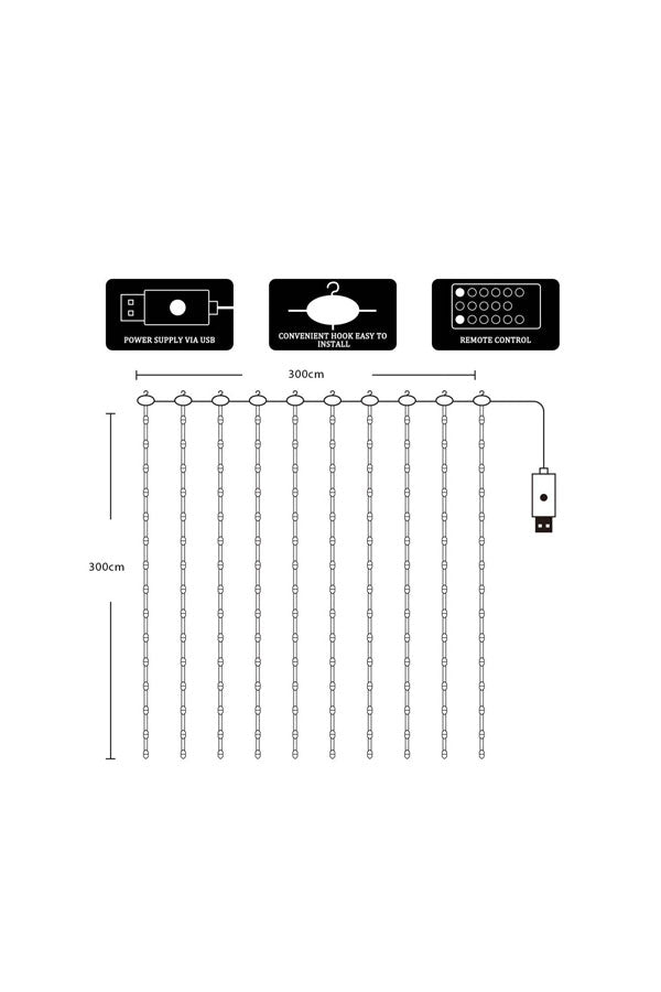 Window Curtain String Light