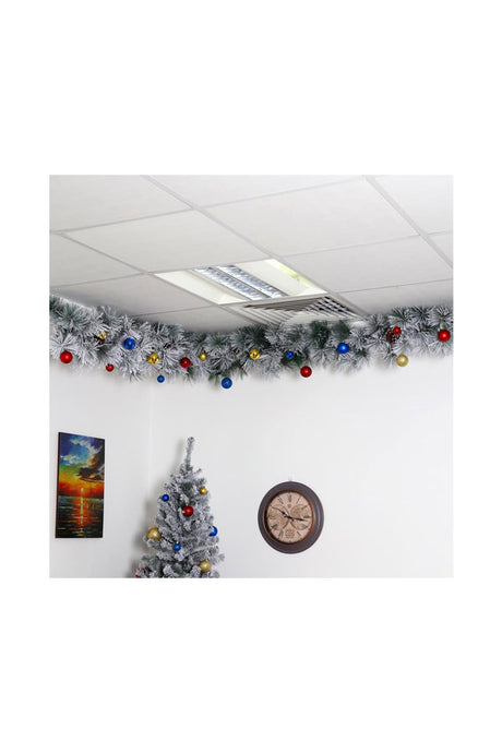 Flocked Christmas Garland With Pine Cones