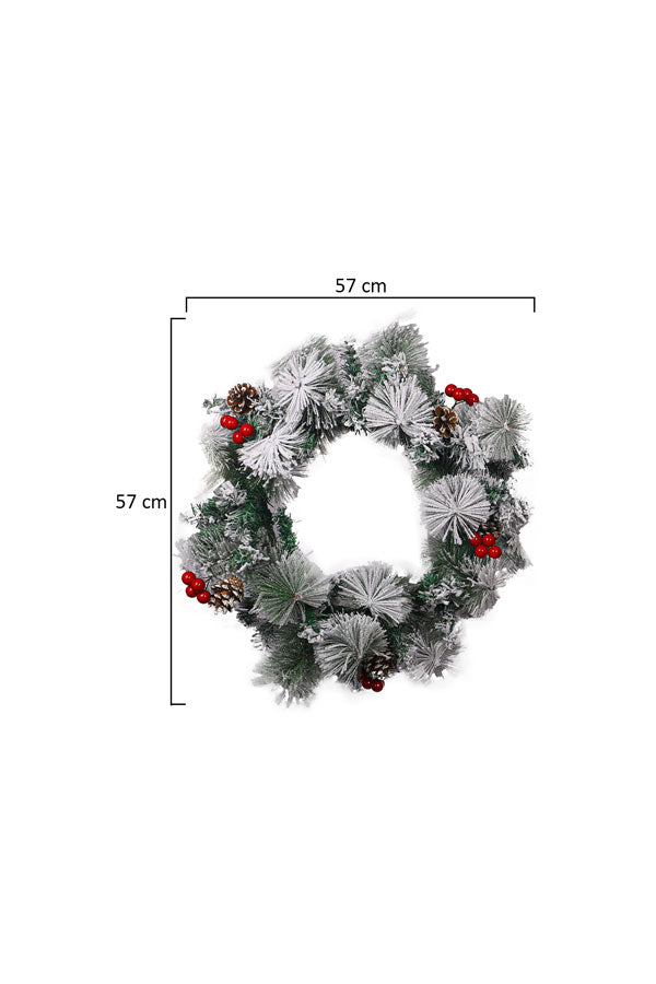 Artificial Christmas Wreath Flocked with Mixed Decorations