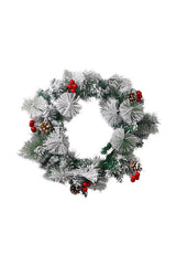 Artificial Christmas Wreath Flocked with Mixed Decorations