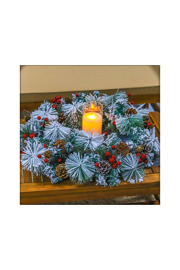 Artificial Christmas Wreath Flocked with Mixed Decorations