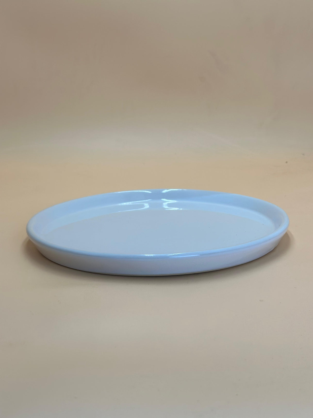 Round Ceramic  Plate - Plant Accessory