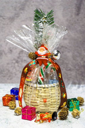 Christmas Green Gift Hamper with festive holiday décor