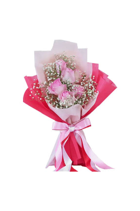 Pink Beauty Fresh Flower Bouquet – Elegant pink floral gift from Plantsworld.ae, Dubai