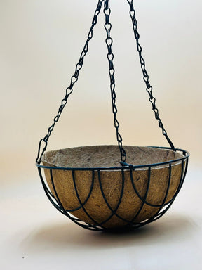 Metal Hanging Planter Basket with Natural Coco Coir Liner – PlantsWorld UAE