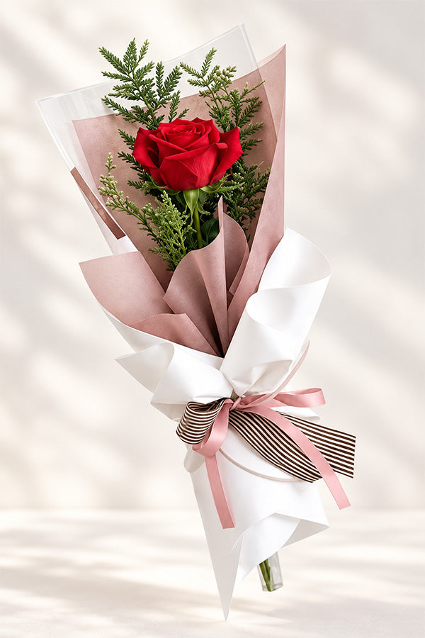 Delicate Love Of Joy - Single Red Rose