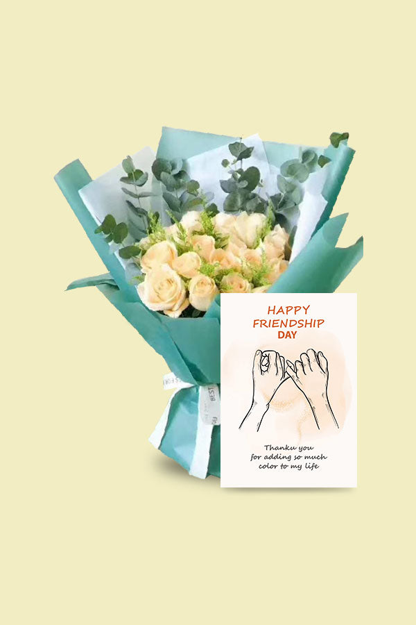 Geschenk zum Freundschaftstag – Glückseliger Tag – Blumengeschenkstrauß