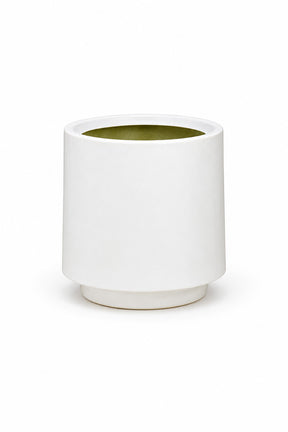 White round GRP fiberglass planter pot for indoor plants, lightweight decor for Dubai homes