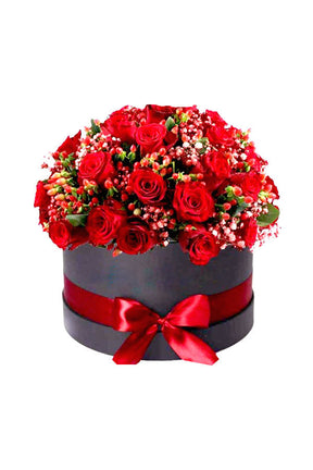 Gorgeous With Red Rose Box – 30 Fresh Red Roses in a Luxury Gift Box – Dubai Flower Delivery