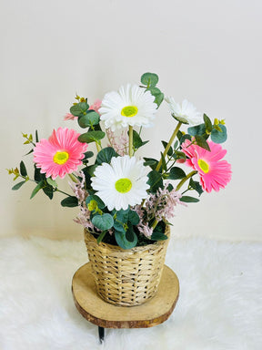 Realistic Silk Floral Arrangements – Artificial Silk Flower Display in Elegant Vase for Home & Office | Plantsworld.ae
