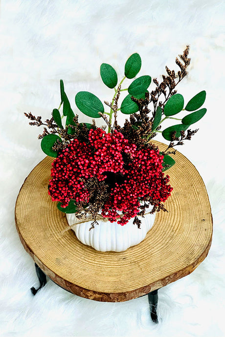 Faux Red Flowers Mini