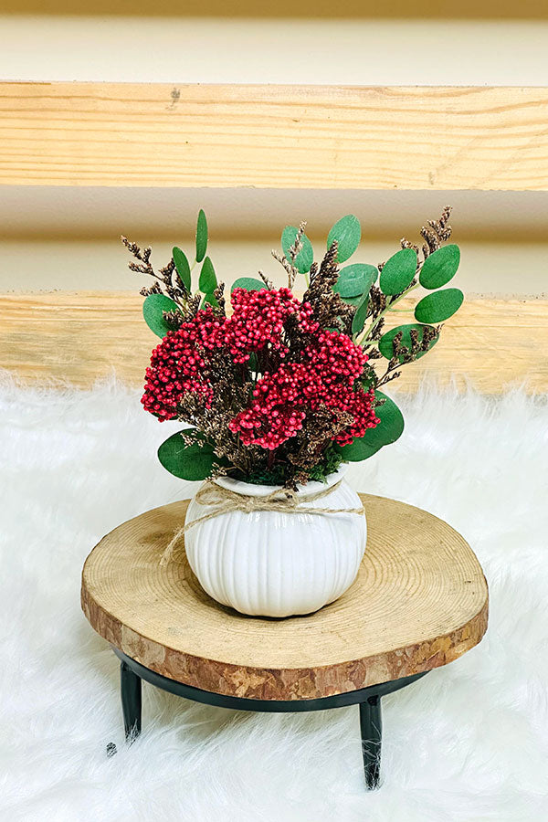 Faux Red Flowers Mini