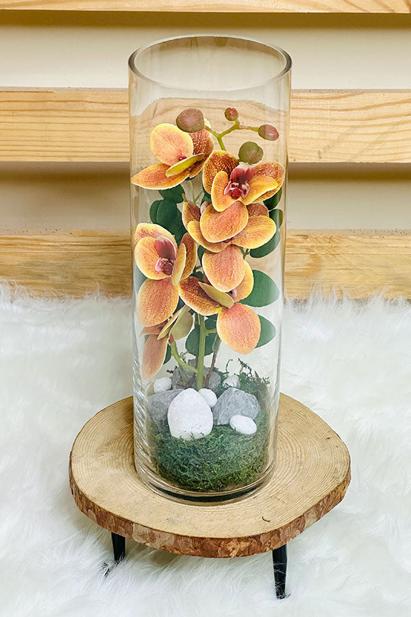 Stunning Orchid Arrangement In Glass Vase