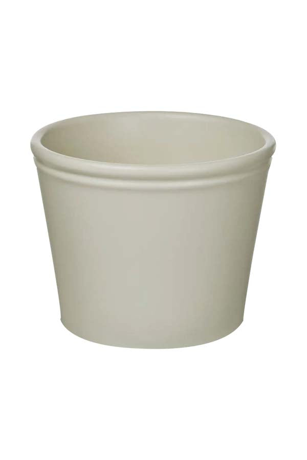 Ivory beige ceramic plant pot