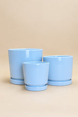 White Ceramic Pot With Attached Tray