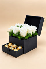White Roses with Ferrero Rocher