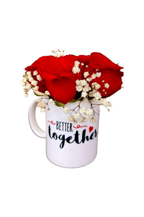 Better Together - Elegant flower gift with mug, the perfect combination for a thoughtful present at Plantsworld.ae