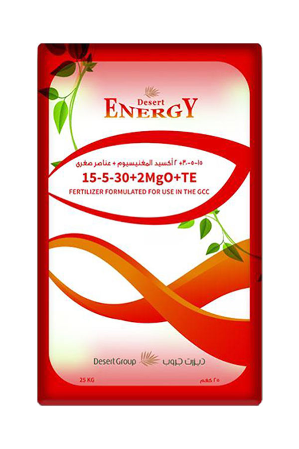 Desert Energy NPK-Dünger 15-5-30+2Mgo+Te, Obst- und Blumendünger, 25 kg 