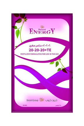 Desert Energy NPK Fertilizer 20-20-20 +Te 25 kg for Plant Care at Plantsworld.ae