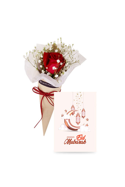 Eid In Advance Flower Gift-Joyful Day Bouquet With Card