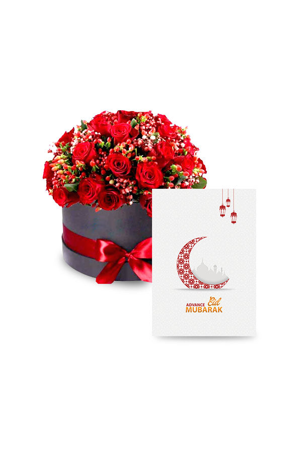 Eid im Voraus Blumengeschenk – wunderschön mit roter Rosenbox