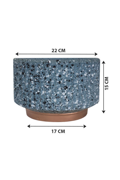 Set Of 2-Blue Design Ceramic Pot (Large Size)